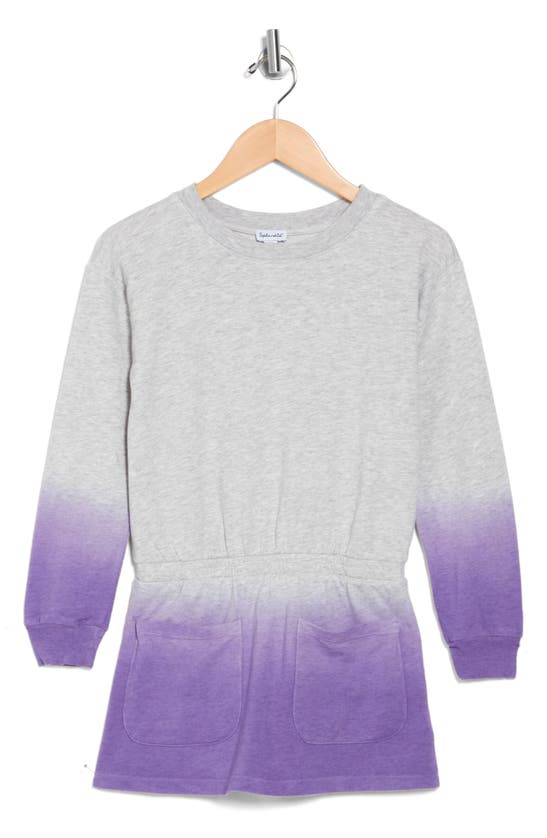 Shop Splendid Kids' Ombré Dip Dye Sweatshirt Dress In Light Heather Grey