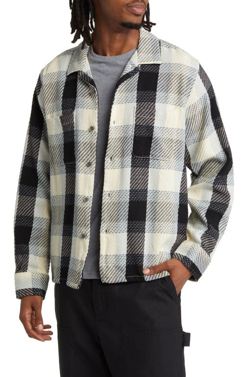 Obey Bruce Plaid Button-Up Overshirt in Unbleached Multi at Nordstrom, Size Small