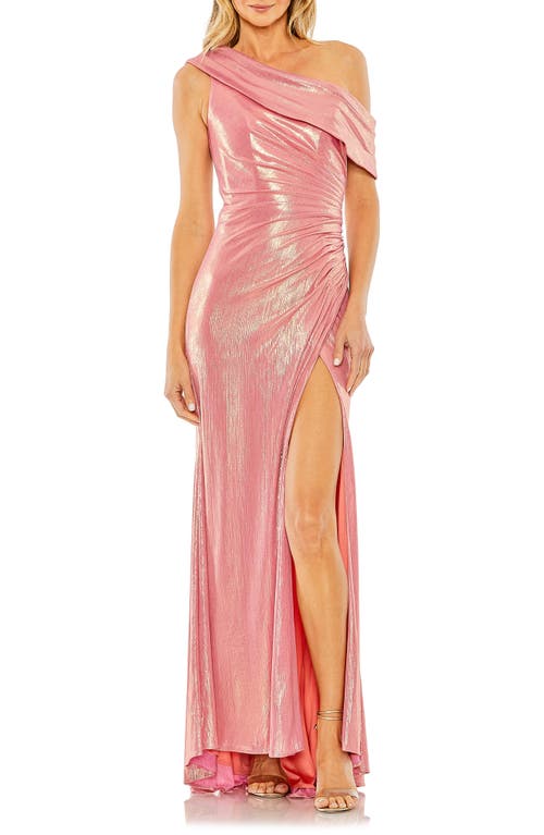 Ieena for Mac Duggal Asymmetric Ruched Waist Gown Coral at Nordstrom,