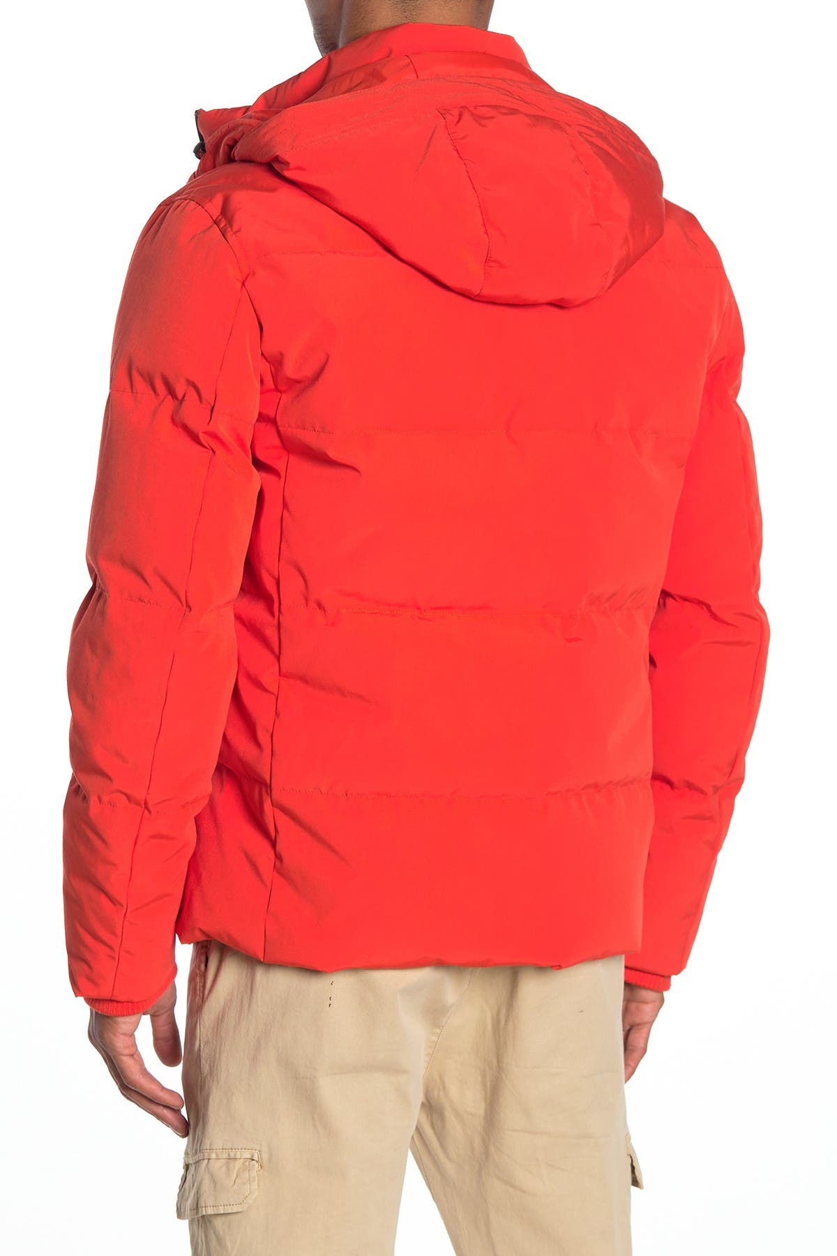 cole haan hooded zip puffer down jacket