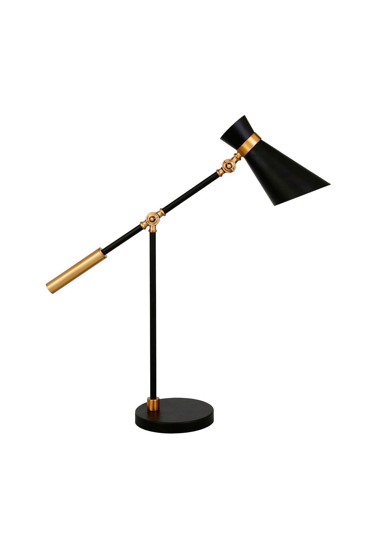 Addison And Lane Rex Two Tone Black/brass Finish Table Lamp In Open Miscellaneous