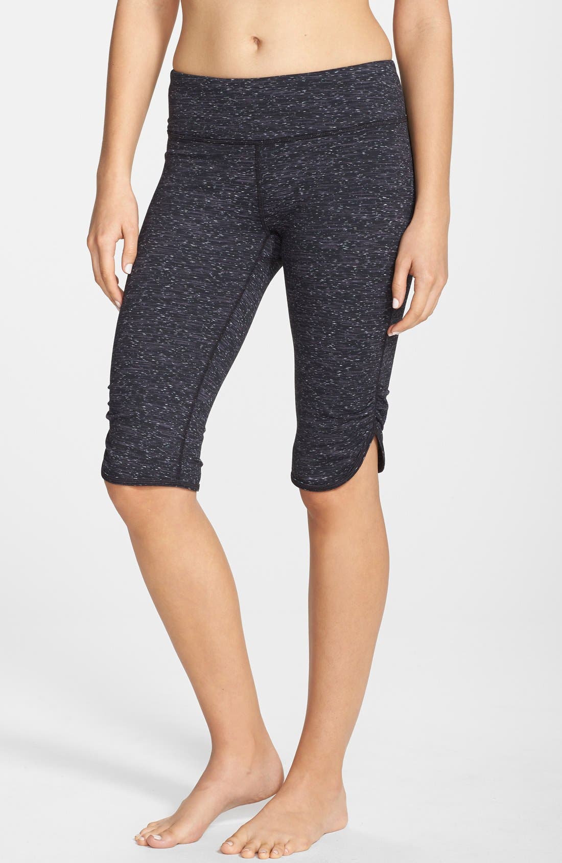 Zella 'Live In' Space Dye Pop Knee Shorts Nordstrom