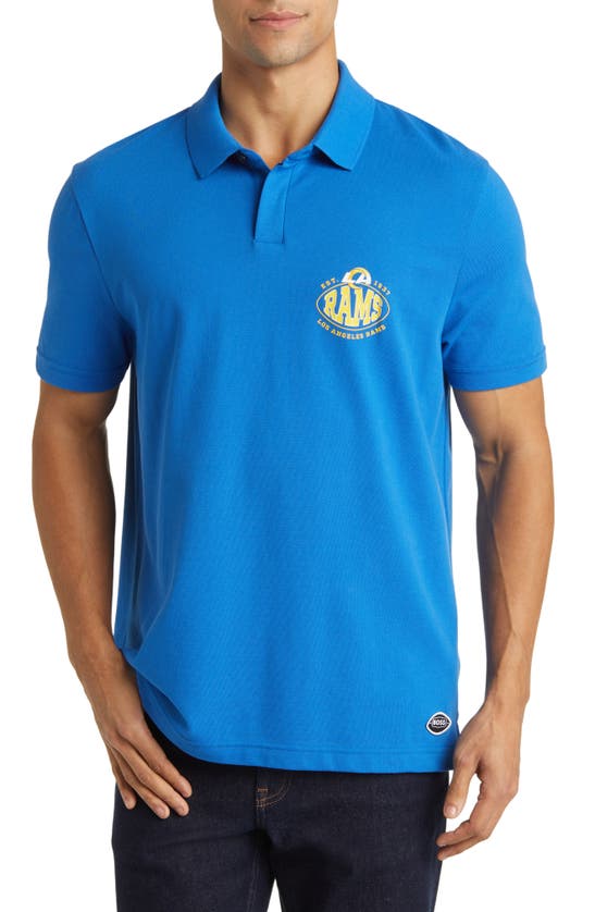 Shop Hugo Boss Boss X Nfl Cotton Polo In Los Angeles Rams Bright Blue