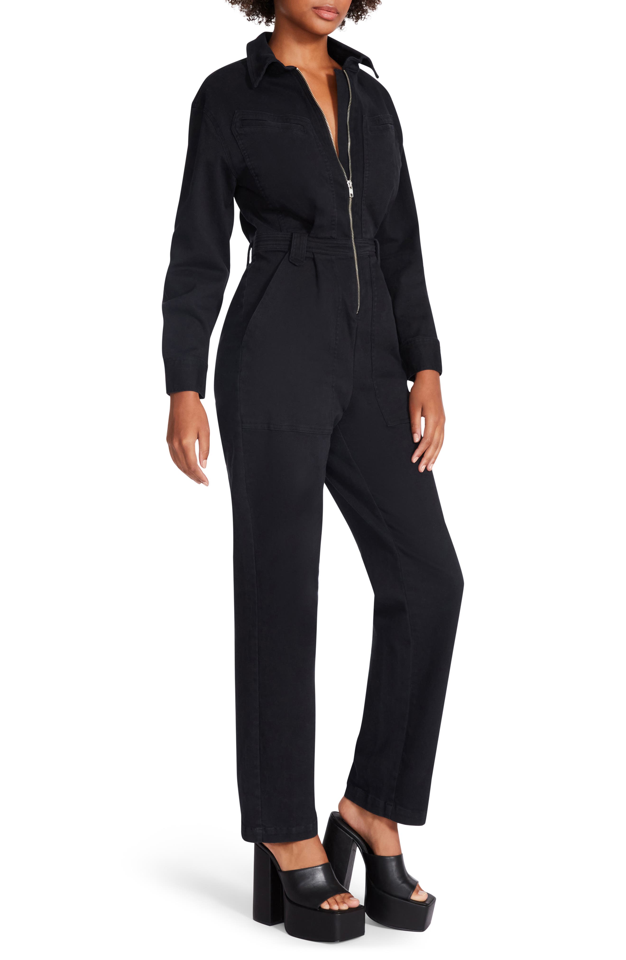 steve madden black jumpsuit