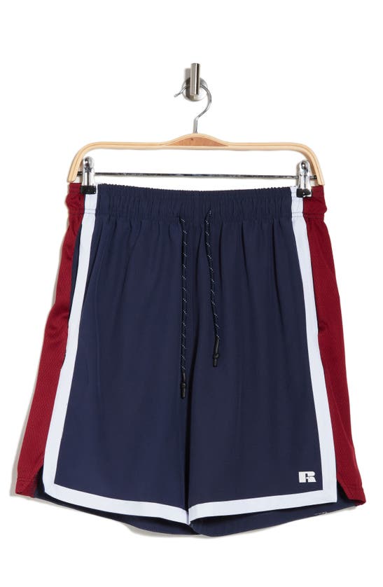 Shop Russell Athletic Mesh Panel Basketball Shorts In Dark Navy