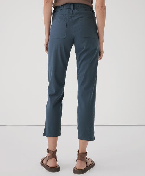 Shop Pact Organic Stretch Twill Denim Slim Straight Pant In Slate Blue