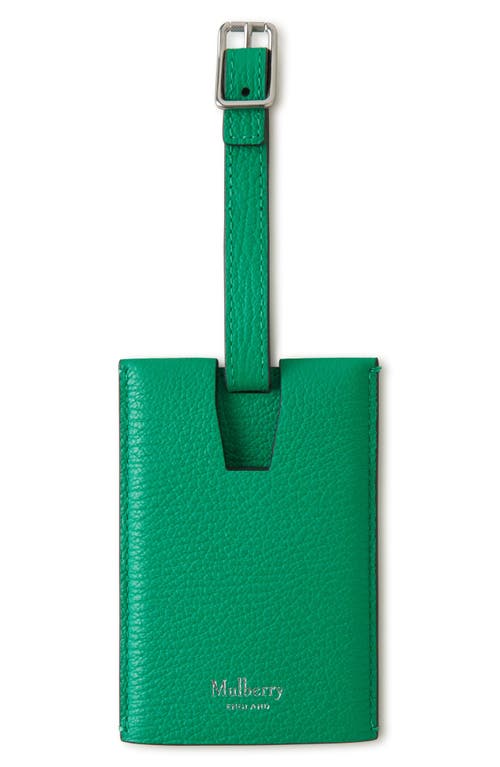 Mulberry Leather Luggage Tag In Lawn Green