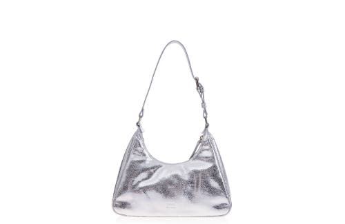 Shop Joanna Maxham Prism Hobo In Silver Pebbled