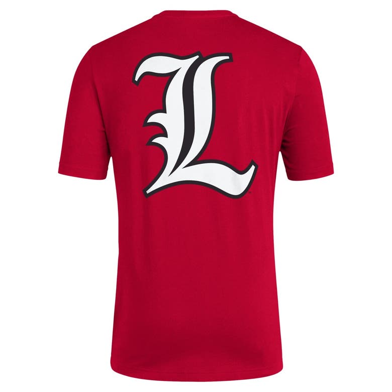 Shop Adidas Originals Adidas Red Louisville Cardinals Reverse Retro Baseball 2 Hit T-shirt