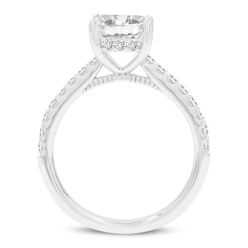 Luvmyjewelry Aneliya 14k White Gold Princess Cut Lab Grown Diamond Hidden Halo Engagement Ring In 14k White Gold