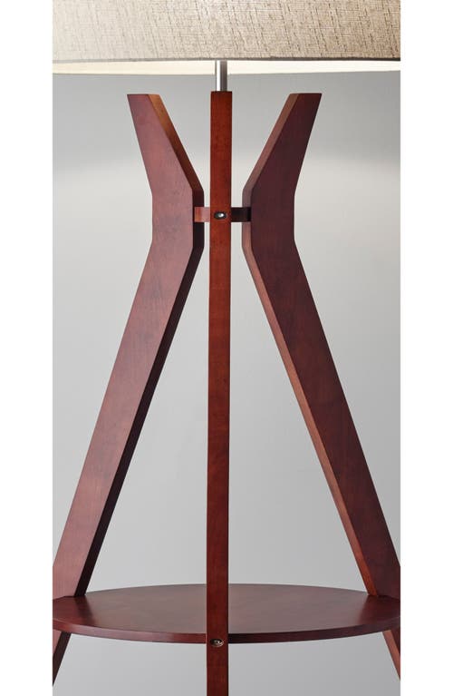 Adesso Lighting Bedford Shelf Floor Lamp In Solid Walnut Wood