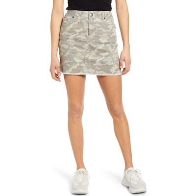 1822 Cutoff Denim Miniskirt, Green