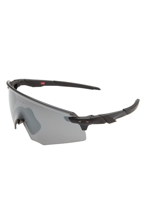 Oakley Encoder 36mm Small Shield Sunglasses In Matte Black/prizm Black