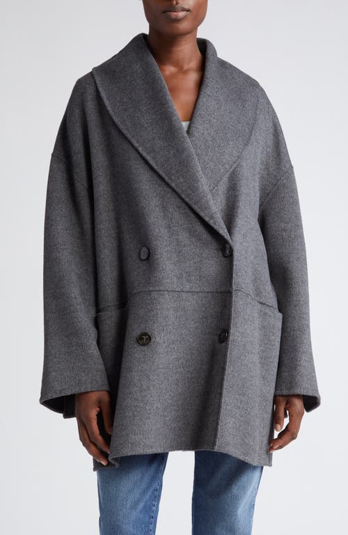 TOTEME Relaxed Fit Double Face Wool Peacoat in Concrete at Nordstrom, Size 2 Us