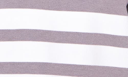 English Factory Stripe Crewneck Sweater In Heather Grey/white