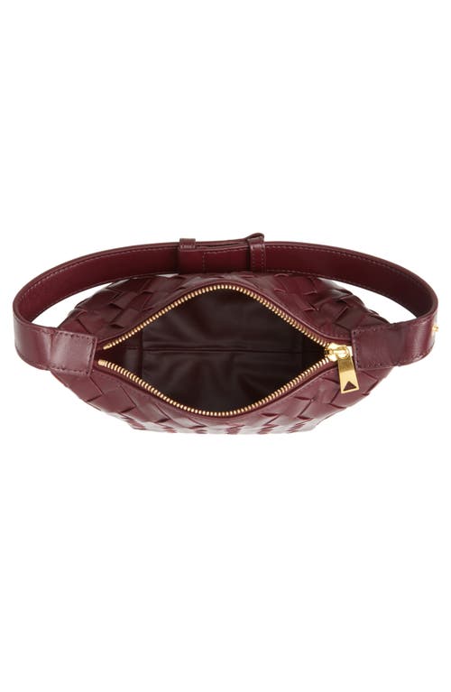 Shop Bottega Veneta Candy Wallace Intrecciato Handheld Pouch In 2247 Barolo-gold