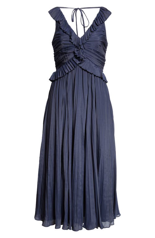 Cinq À Sept Cinq A Sept Calloway Ruffled Midi Dress In Navy