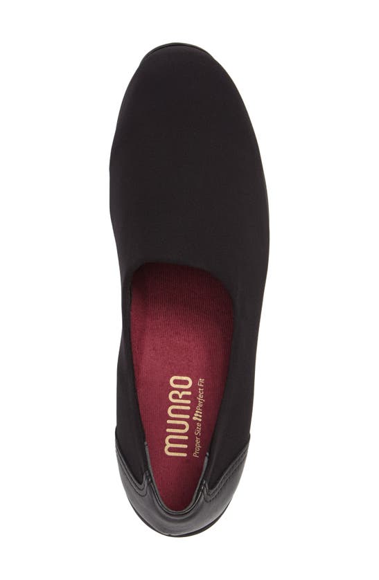 Munro Traveler Slip-on In Black Stretch Fabric