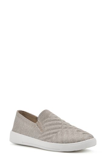 Shop White Mountain Footwear Until Knit Slip-on Sneaker In Gold/fabric