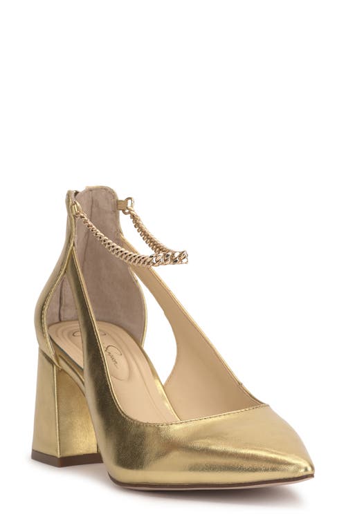 JESSICA SIMPSON JESSICA SIMPSON SYLAN CHAIN ANKLE STRAP POINTED TOE PUMP