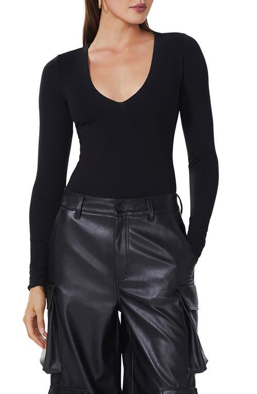 Kloie Long Sleeve Bodysuit in Noir
