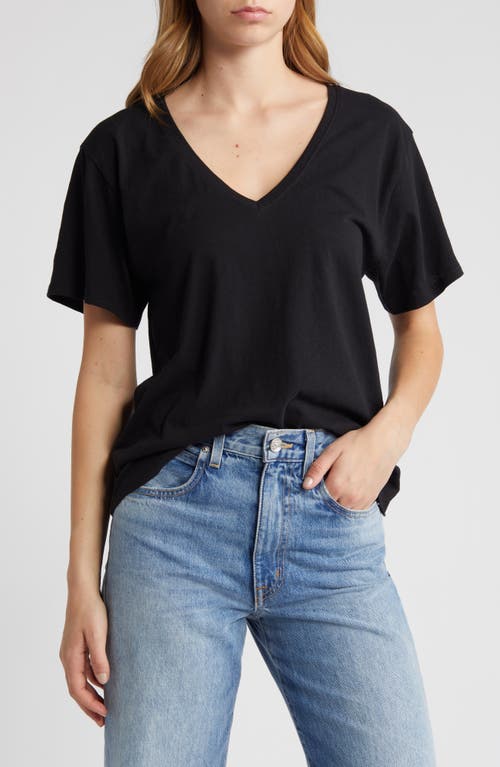 Phoenix Oversize Cotton & Linen T-Shirt in Black