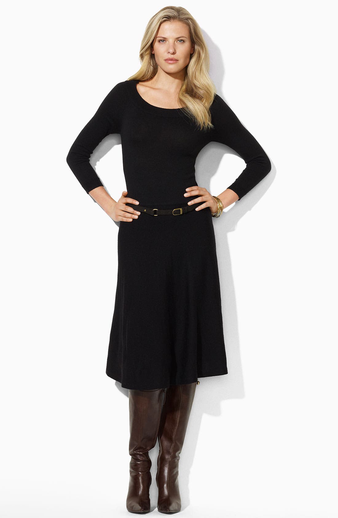 Lauren by Ralph Lauren Belted Jersey Dress Nordstrom