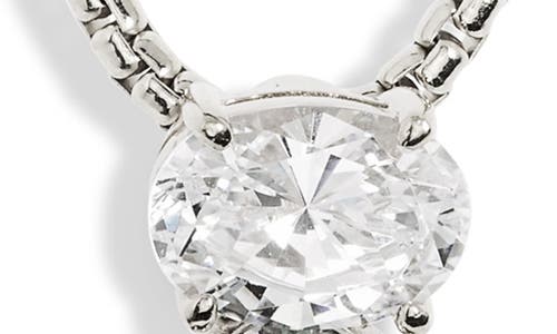 Shop Nadri Cz Heart Drop Pendant Necklace In Rhodium