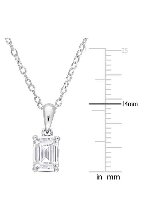 Shop Delmar Sterling Silver Emerald Cut Lab Created Moissanite Pendant Necklace