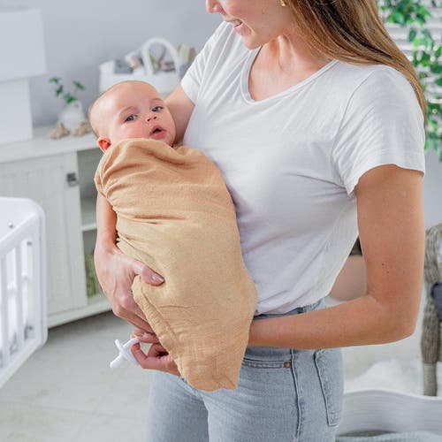 Comfy Cubs Muslin Swaddle Blanket, 1 Pack In Caramel