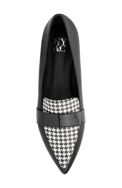 New York And Company Verity Houndstooth Loafer In Black/white