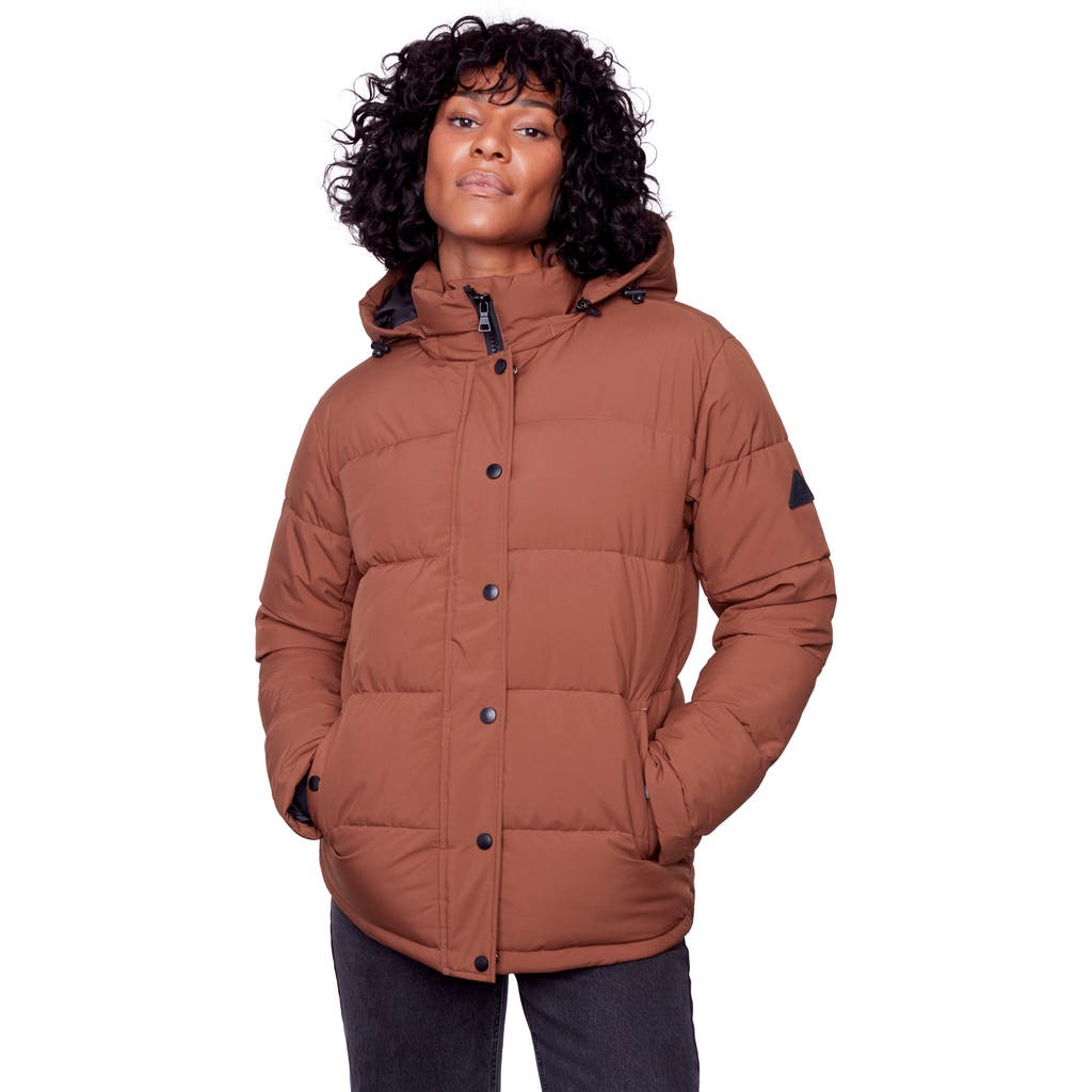 Alpine North Forillon Women's Vegan Down (recycled) Short Quilted Puffer Jacket In Maple