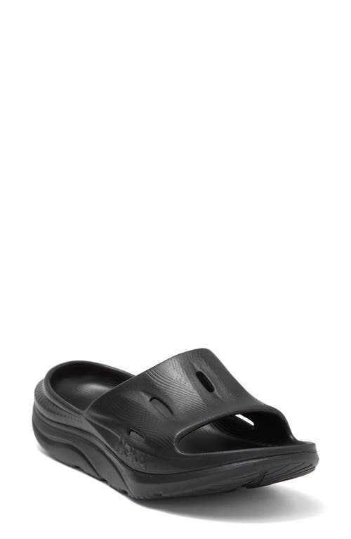 Shop Hoka Gender Inclusive Ora Recovery Slide 3 Sandal In Black/black