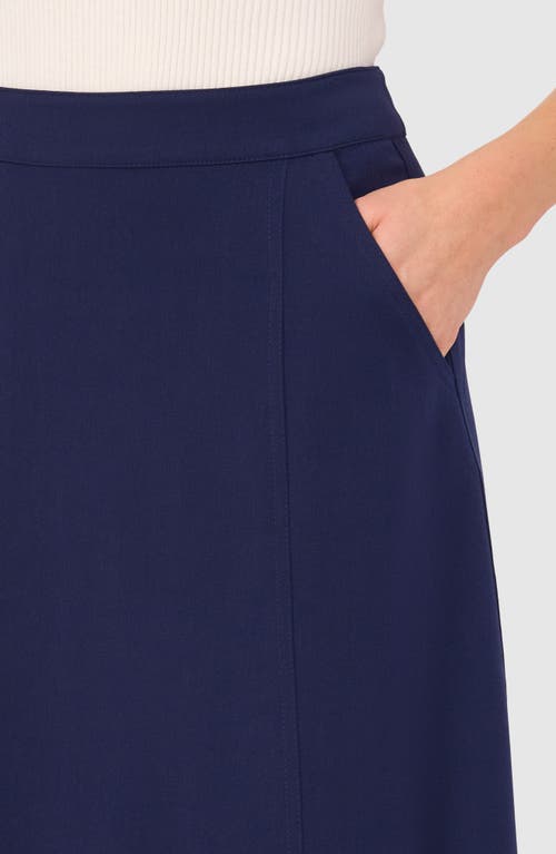 Shop Halogenr Halogen(r) Pleated Midi Skirt In Classic Navy Blue