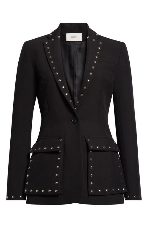 Coperni Studded Faux Suede Tailored Jacket In Black