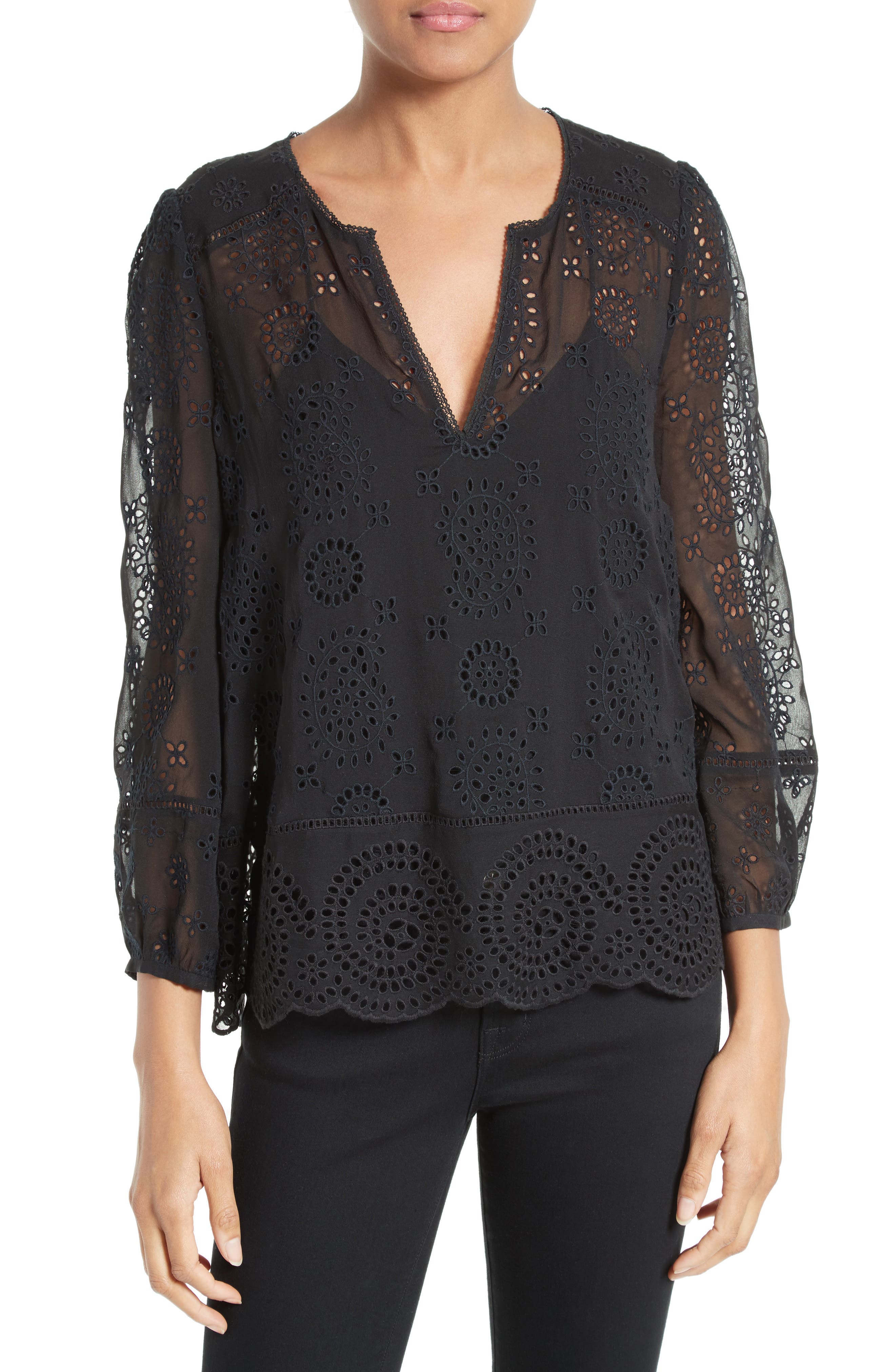 Joie Alla Eyelet Silk Blouse | Nordstrom