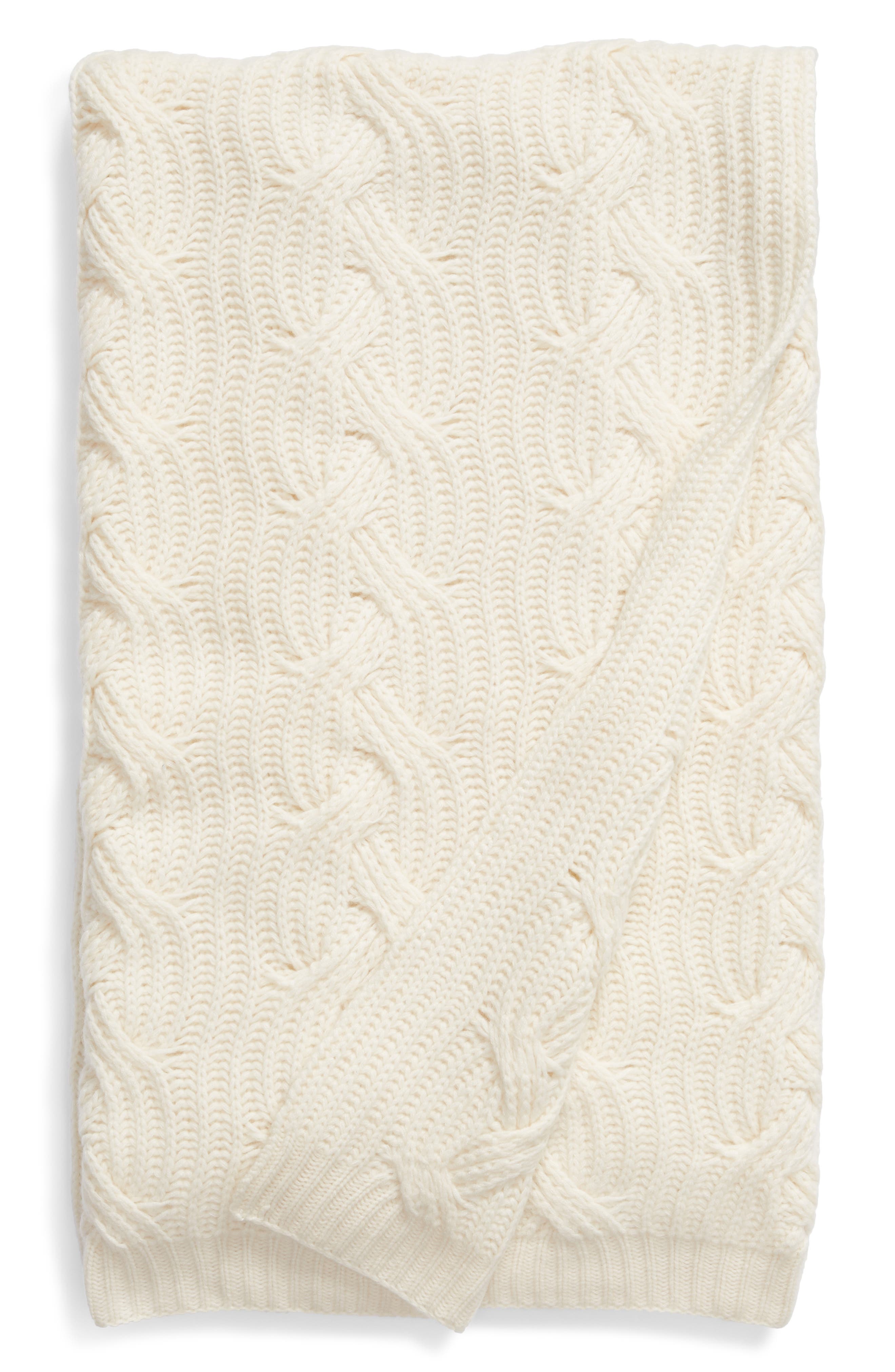 Nordstrom Signature Cable Knit Cashmere Throw Nordstrom