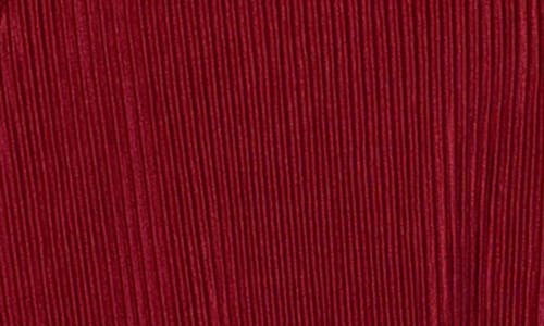 24seven Comfort Apparel Pleat Long Sleeve Fit & Flare Dress In Wine