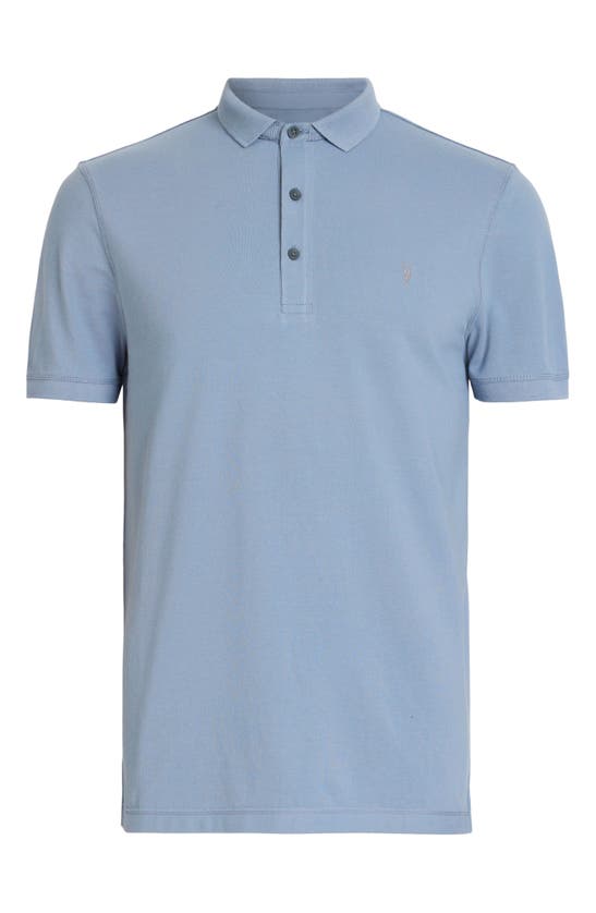 Shop Allsaints Reform Slim Fit Cotton Polo In Chilled Blue