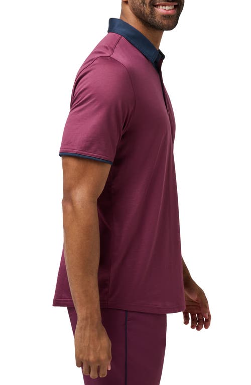 Shop Travismathew Home Game Cotton Blend Polo In Mauve Wine