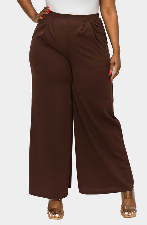 Shop L I V D Rachel Pocket High Waist Wide Leg Pants In Light Brown