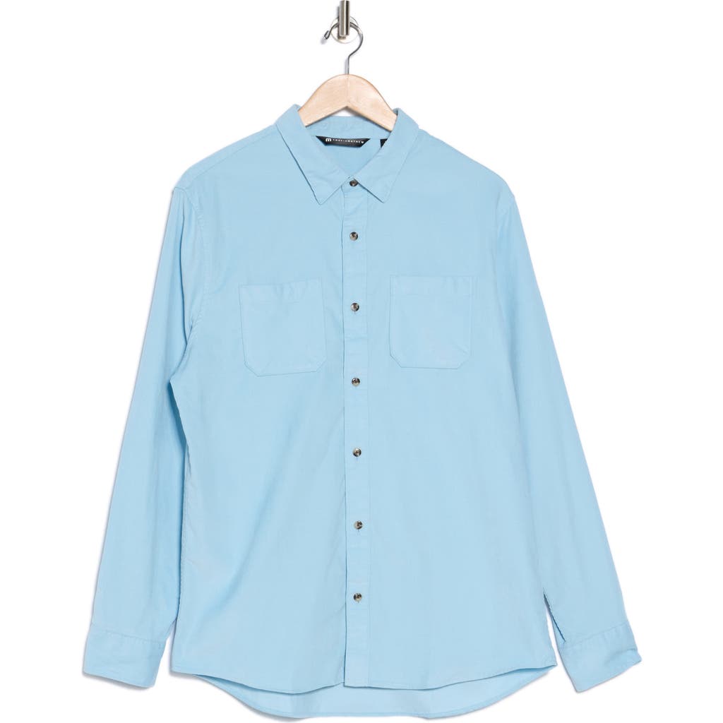 Travismathew Barrel Of Laughs Cotton Button-up Shirt In Dream Blue