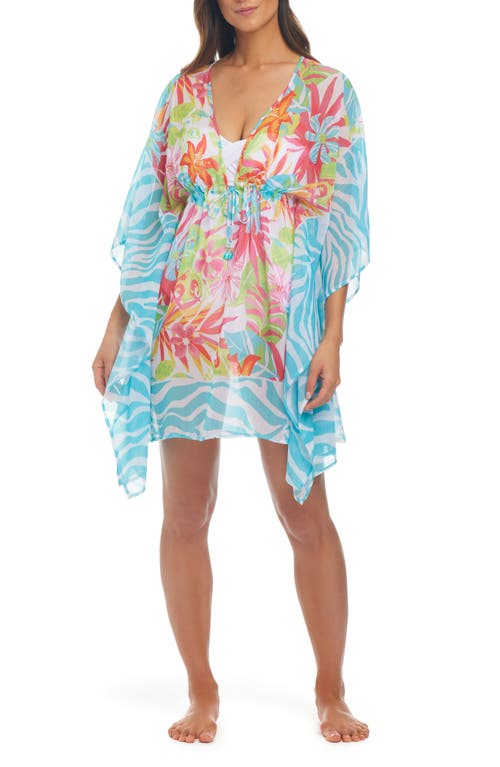 Shop Rod Beattie Floral Chiffon Cover-up Dress In Pink Multi