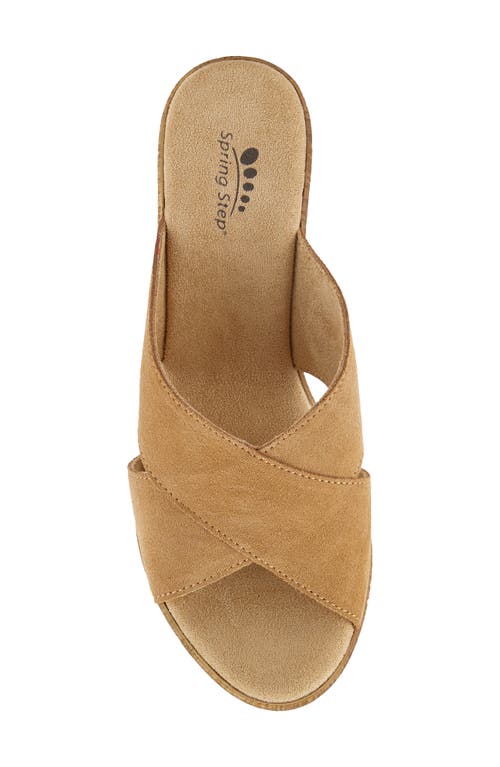 Spring Step Blanchar Platform Sandal In Tan Suede