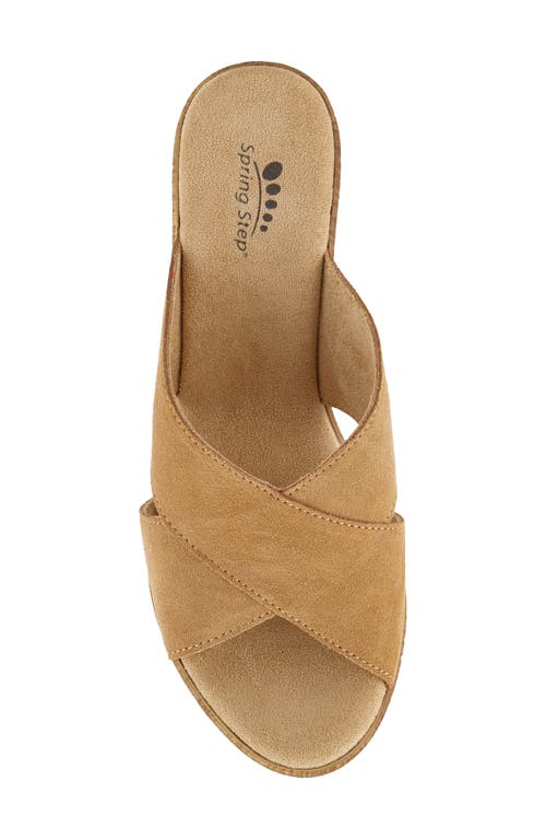 Shop Spring Step Blanchar Platform Sandal In Tan Suede