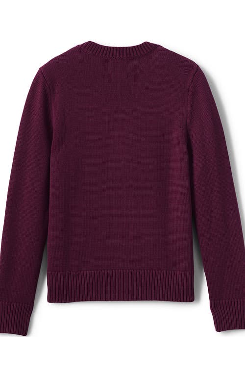 Shop Lands' End School Uniform Boys Cotton Modal Button Front Cardigan Sweater In Burgundy