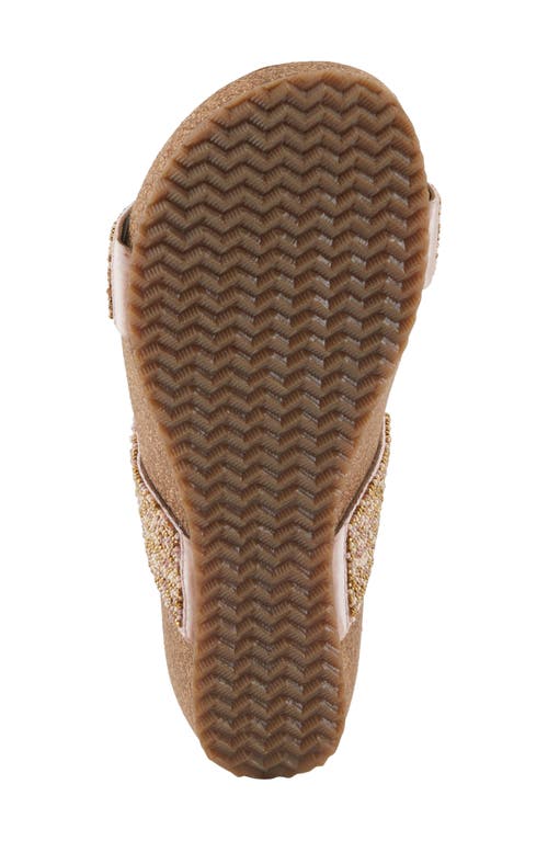 Azura By Spring Step Bahama Embellished Slide Sandal In Gold Multi