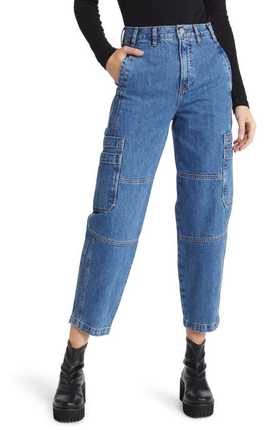 Frame Cropped High-rise Utility Jeans In Current