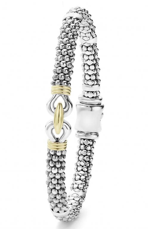 Lagos 18k Yellow Gold And Sterling Silver Derby Fluted Rope Bracelet In Silver/gold