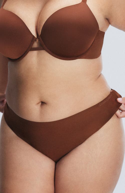 Shop Savage X Fenty Microfiber No-show Thong In Brown Sugar Nude